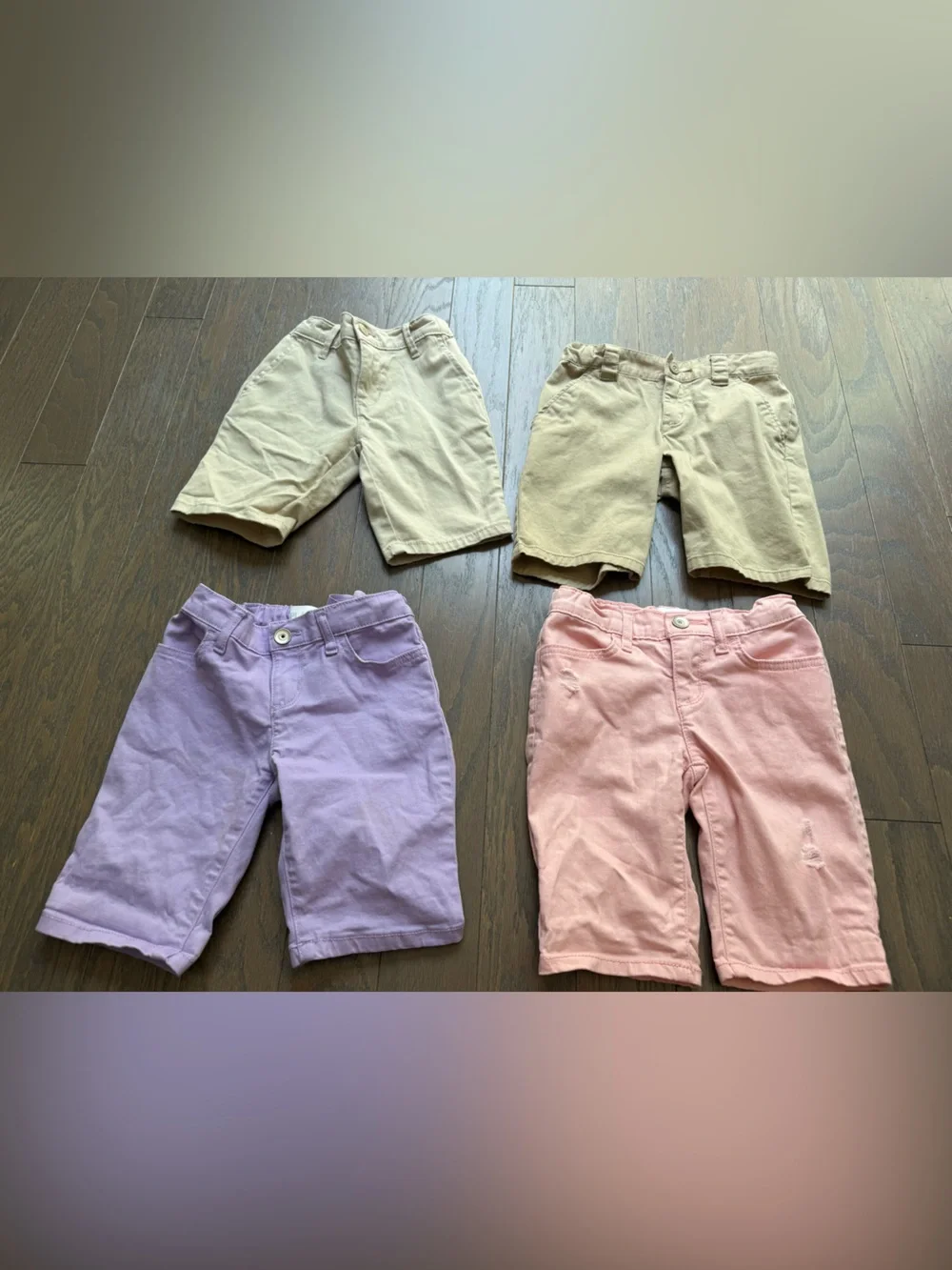 Girls kids shorts lot bundle sz 6 Pastel colors tan beige school summer